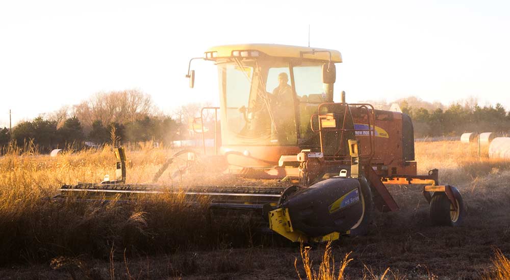 Tractor on farm
